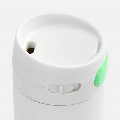 Термостакан X1 с цветной кнопкой, белый с зеленым-2