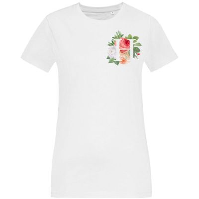 Футболка женская «Цветочная азбука: Н», белая-1