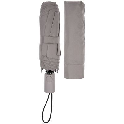 Зонт складной Hard Work с проявляющимся рисунком, серый-4