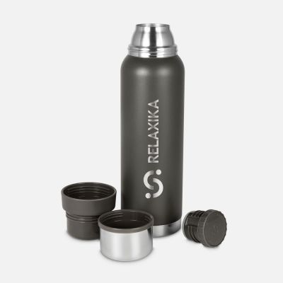 Термос Relaxika 1000 со стикерпаком, хаки-2