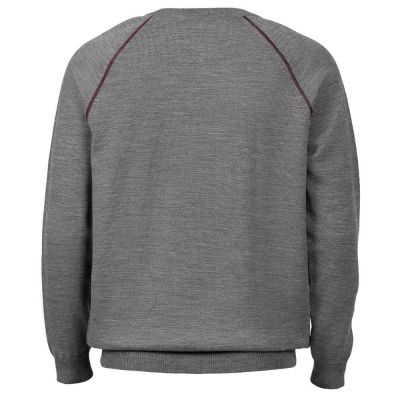 Джемпер Stitch с контрастной отделкой, серый с бордовым-1