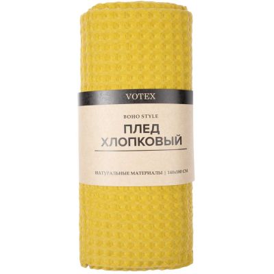 Плед Boho, горчичный-6