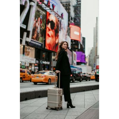 Чемодан Metal Luggage, золотистый-14