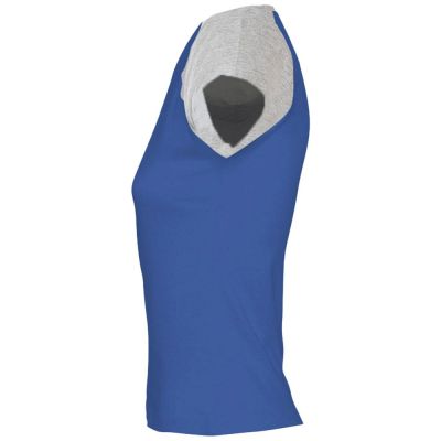 Футболка женская Milky 150, ярко-синяя с серым меланжем-2