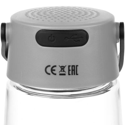 Бутылка для воды Torsta Light с колонкой и светильником, серая-5