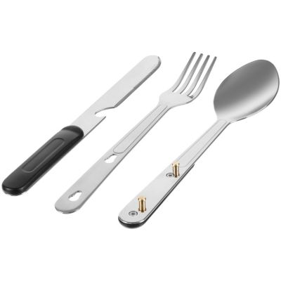 Набор походных столовых приборов Campsite, черный-1