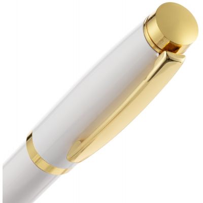 Ручка шариковая Letra Gold, глянцевая, белая-3