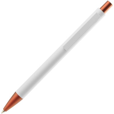Ручка шариковая Chromatic White, белая с оранжевым-2