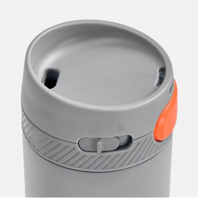 Термостакан X1 с цветной кнопкой, серый с оранжевым-2