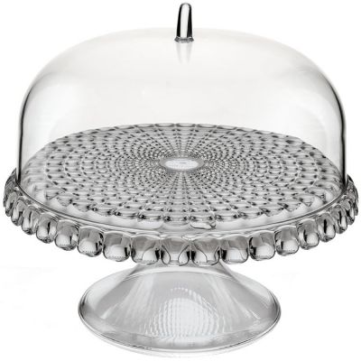 Блюдо для торта с крышкой Tiffany, серое-0