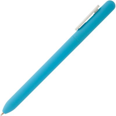 Ручка шариковая Swiper Soft Touch, голубая с белым-2