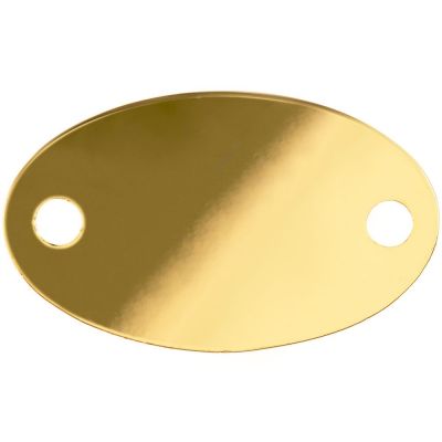 Шильдик металлический Alfa Oval, золотистый глянцевый-0