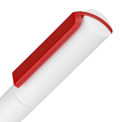 Ручка шариковая Split White Neon, белая с красным-4