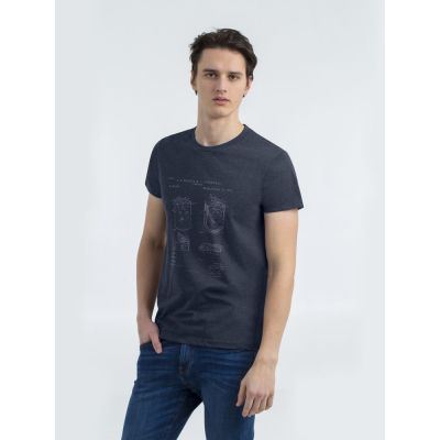 Футболка приталенная Old Patents. Lighter, синий меланж-2