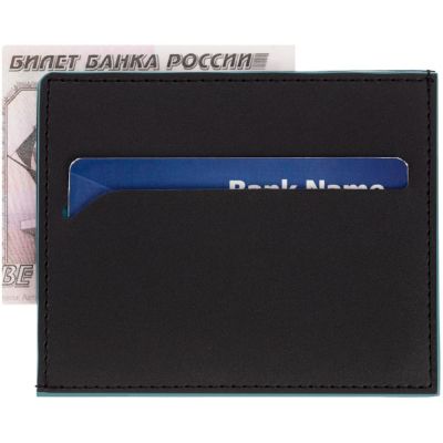 Картхолдер Multimo, черный с бирюзовым-3