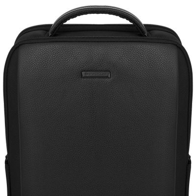 Рюкзак для ноутбука Santiago Slim с кожаной отделкой, черный-3