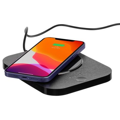 Кружка с подогревом и беспроводной зарядкой dualBase plus, черная-1