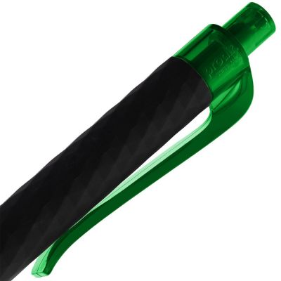 Ручка шариковая Prodir QS01 PRT-T Soft Touch, черная с зеленым-5
