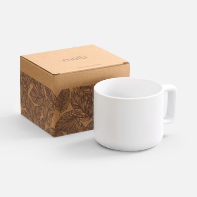 Чашка Jumbo в коробке матовая, белая-0