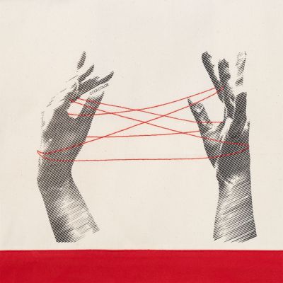 Холщовая сумка «Веревочки», красная-3