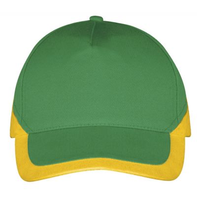 Бейсболка Booster, ярко-зеленая с желтым-1