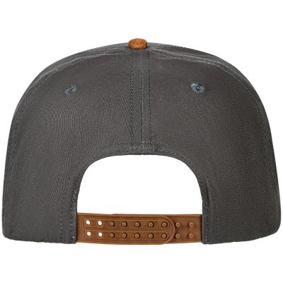 Бейсболка Foreside с прямым козырьком, серая с коричневым-3