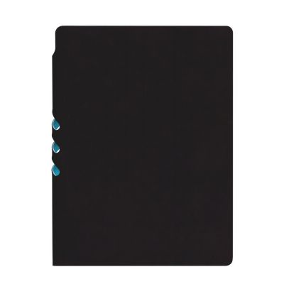 Ежедневник Flexpen Soft Touch, недатированный, черный с бирюзовым-0
