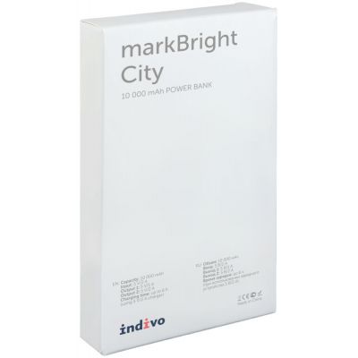 Аккумулятор с подсветкой markBright City, 10000 мАч, серый-6
