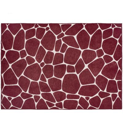 Плед Giraffe, бежевый с бордовым-2