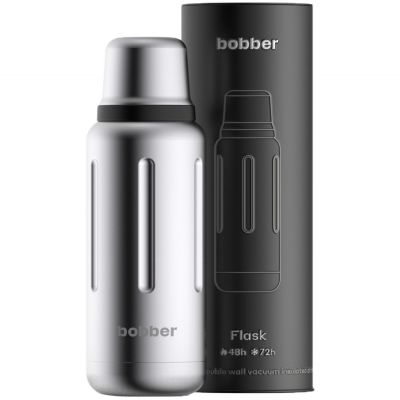 Термос Flask 1000, вакуумный, стальной матовый-1