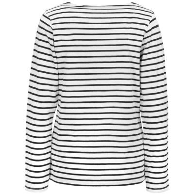 Футболка женская с длинным рукавом «Морские обитатели», белая с темно-синим-1