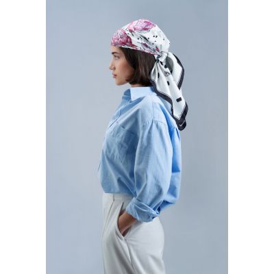 Платок шелковый Delicate, пионы-10