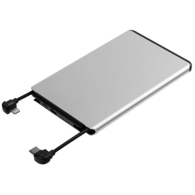 Металлический аккумулятор Double Reel 5000 мАч, серебристый-0