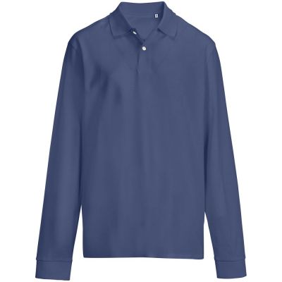 Рубашка поло унисекс с длинным рукавом Pacific LSL, синяя (джинс)-0