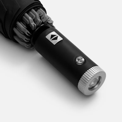 Зонт обратного сложения Norsken с фонариком, черный-6