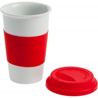 Стакан с крышкой FarFor, красная-1