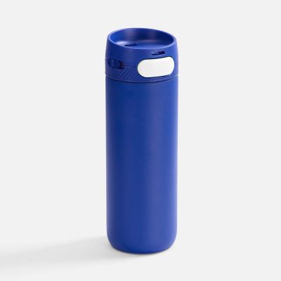 Термостакан X1 с цветной кнопкой, синий с белым-0