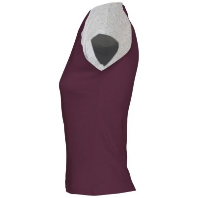 Футболка женская Milky 150, бордовая с серым меланжем-2