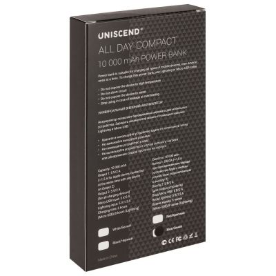 Внешний аккумулятор Uniscend All Day Compact 10000 мАч, черный-8