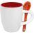 Кофейная кружка Pairy с ложкой, красная с оранжевой Кофейная кружка Pairy с ложкой, красная с оранжевой