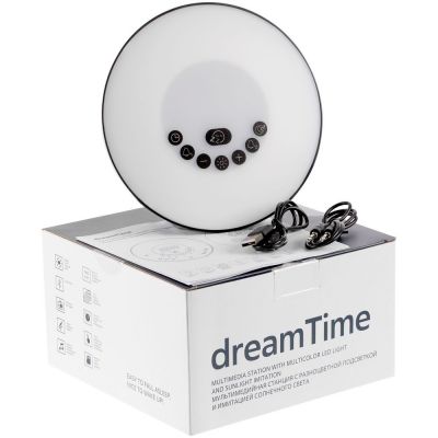 Лампа-колонка со световым будильником dreamTime, ver.2, черная-8
