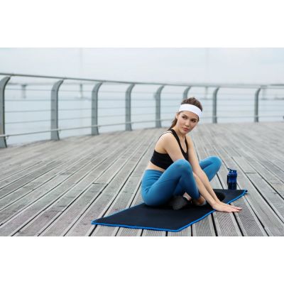 Коврик для йоги и активного отдыха Karmatta, черно-синий-6