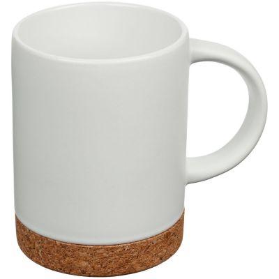 Кружка с пробковой подставкой Corky, белая-0
