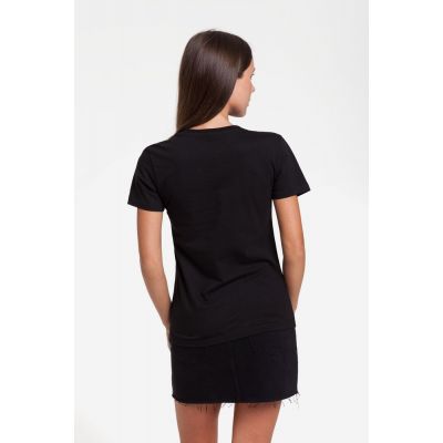 Футболка женская «...аться нужно с чувством», черная-2