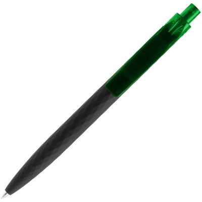 Ручка шариковая Prodir QS01 PRT-T Soft Touch, черная с зеленым-3