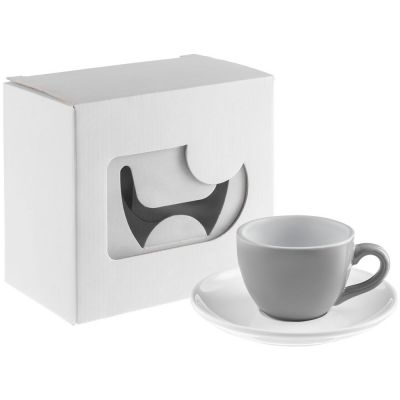 Чайная пара Cozy Morning, серая с белым-4