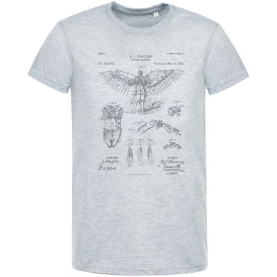 Футболка приталенная Old Patents. Flying Machine, голубой меланж-1