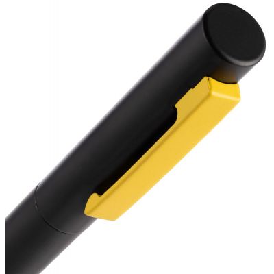 Ручка шариковая Inkolor, черная с желтым-3
