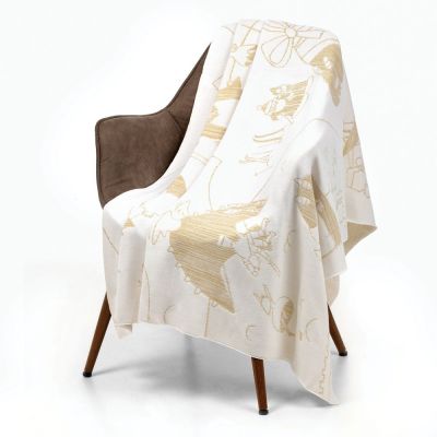 Плед Draconia, белый с золотистым-1