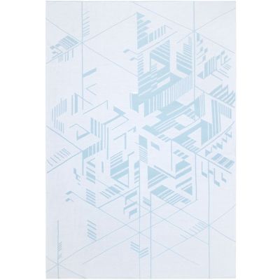 Плед Winterflake, бело-голубой с люрексом-2